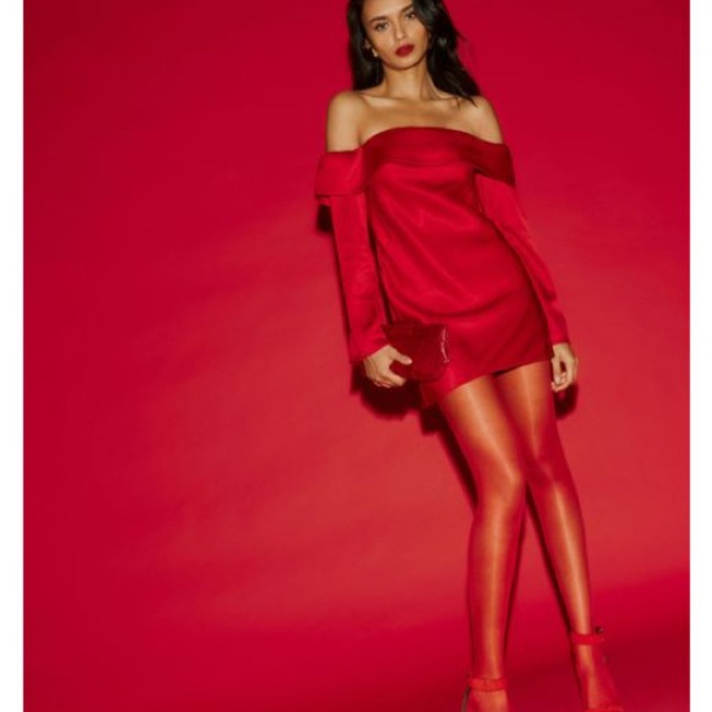 Elegant Off-Shoulder Red Dress